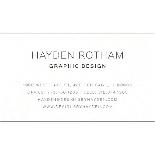Rotham Letterpress Contact Cards